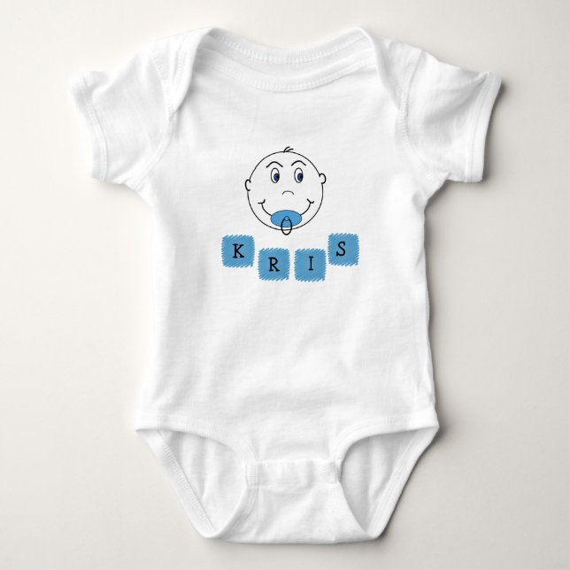 Baby Boy Mischief Face with Name Bodysuit (Front)