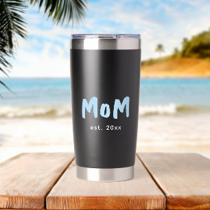 Baby Boy Mom Established Blue Typography Insulated Tumbler