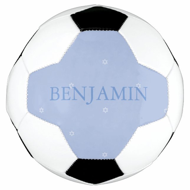 Baby Boy Naming Ceremony Hebrew Jewish Gift Soccer Ball (Front)