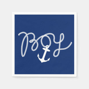 Baby Boy Nautical Anchor Baby Shower Napkin