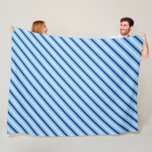 Baby Boy Navy Blue And Turquoise Stripes  Fleece Blanket