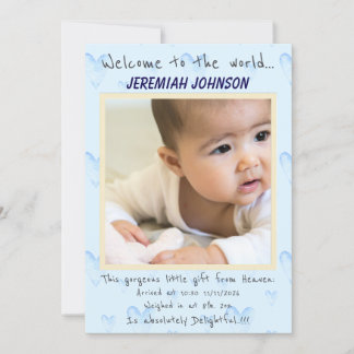 Baby Boy New Arrival Announcement