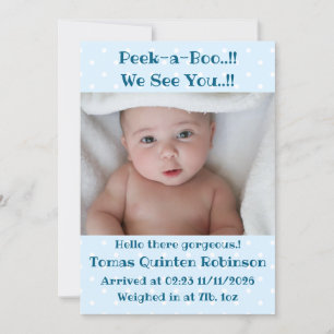 Baby Boy New Arrival Announcement