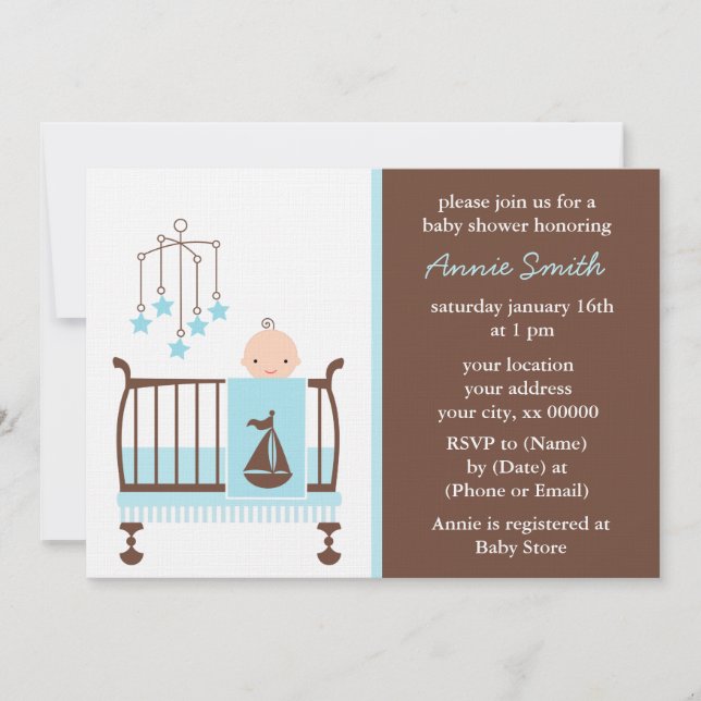 Baby Boy Nursery Baby Shower Invitation (Front)