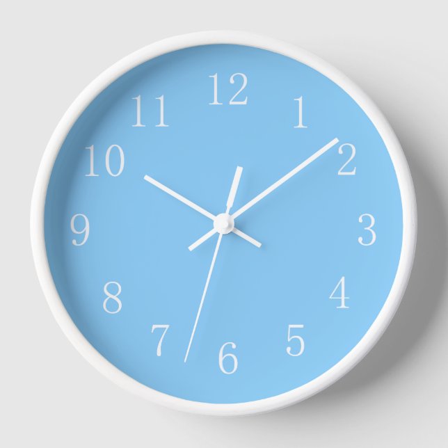 Baby Boy Nursery Blue with White Trim Wall Clock (Front)
