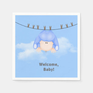 Baby Boy on Clothesline Napkin