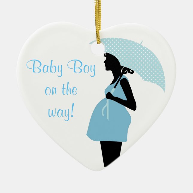 "Baby Boy On The Way" Ornament (Front)