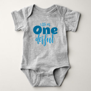 Baby boy one year ocean blue bodysuit