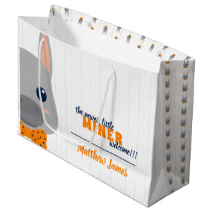 Baby Boy Orange Donkey  Large Gift Bag