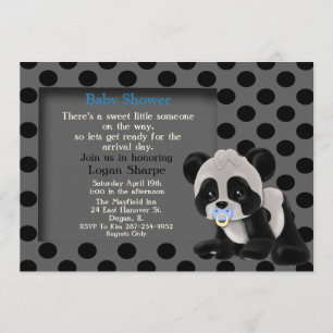 Baby Boy Panda Bear Baby Shower Invitation