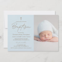 Baby Boy Photo Baptism Elegant Modern Christening