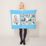 Baby Boy Photo Collage Keepsake First Year Fleece Blanket<br><div class="desc">Baby Boy Photo Collage Keepsake First Year</div>