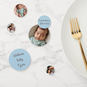 baby boy photo name custom Baby  Confetti