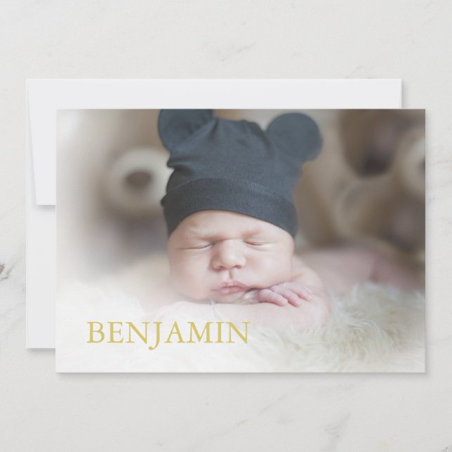Baby Boy Photo Naming Ceremony Hebrew Jewish Invitation (Front)