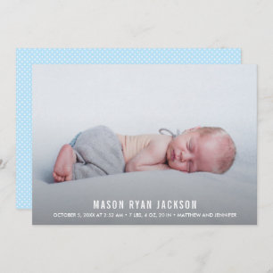 Baby Boy Photo Simple Birth Announcements