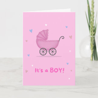 Baby boy pink gift card