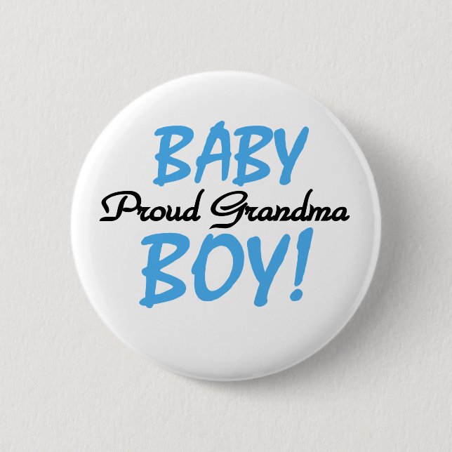 Baby Boy Proud Grandma 2 Inch Round Button (Front)