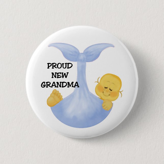 Baby Boy Proud Grandma 2 Inch Round Button (Front)