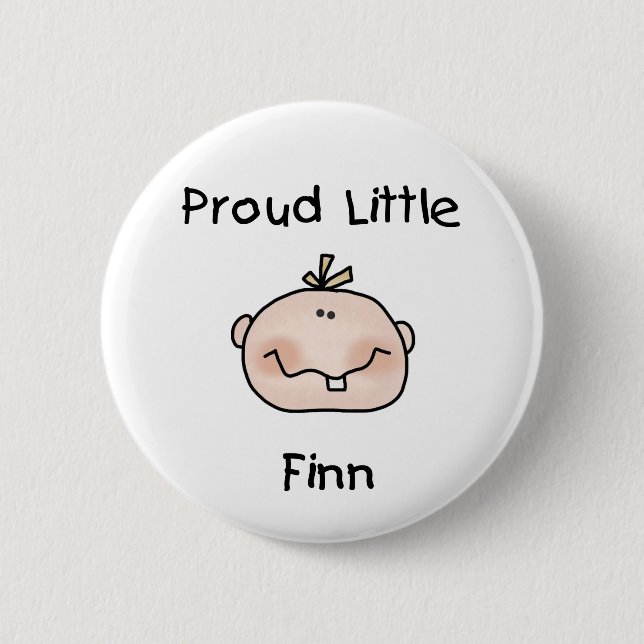Baby Boy Proud Little Finn 2 Inch Round Button (Front)