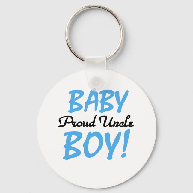 Baby Boy Proud Uncle Keychain (Front)