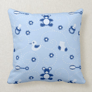 Baby-boy Quilt Pattern Throw Pillow