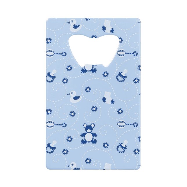 Baby-boy Quilt Pattern Wallet Bottle Opener (Front)