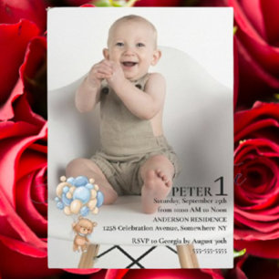  Baby Boy’s 1st Birthday Invitation