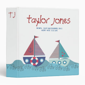 BABY BOY SAIL BOAT PHOTO ALBUM BINDER