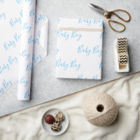 Baby Boy Script Blue Shower 