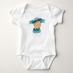 Baby Boy Shoe Banner – A Cute and Classic Welcome Bodysuit