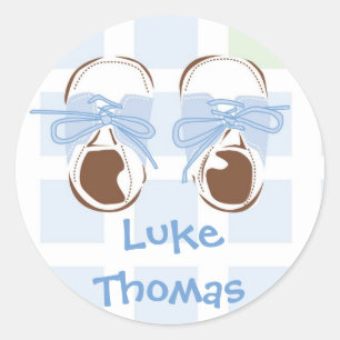 Baby Boy Shoe Gift Label