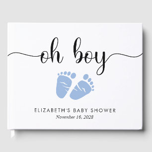 Baby Boy Shower Blue Feet Guest Book