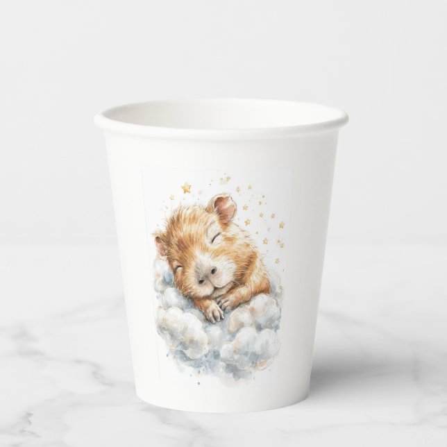 Baby Boy Shower • Capybara Design Paper Cups (Front)