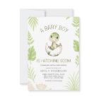 Baby Boy Shower Cute Dinosaur Hatching Soon 