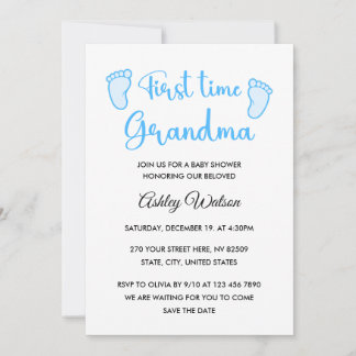 Baby Boy Shower First Time Grandma Invitation