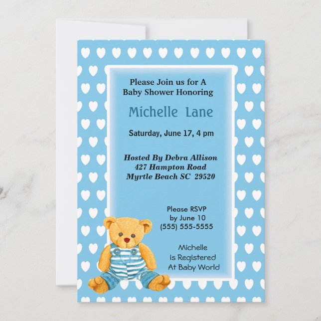 Baby Boy Shower  Invitation (Front)