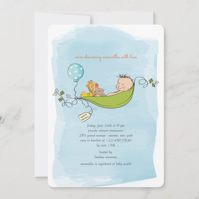 Baby Boy Shower Invitation (Front)