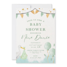 baby boy shower invitation balloon animal