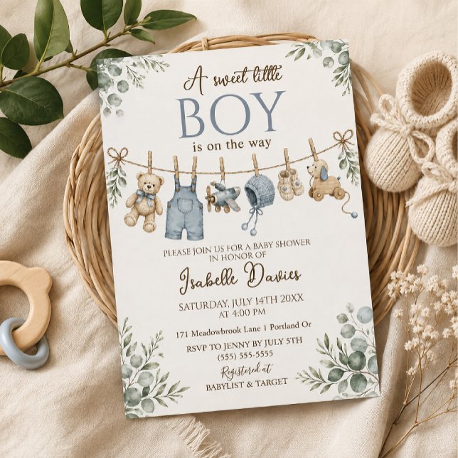 Baby boy shower invitation template (Creator Uploaded)