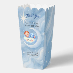 Baby Boy Shower Invite Moonlight Stars Watercolor Favor Box