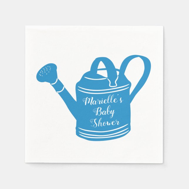 Baby Boy Shower Personalized Message Watering Can Napkin (Front)