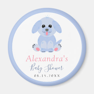 Baby Boy Shower Personalized Puppy Blue Magnet
