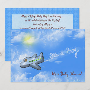 Baby Boy Shower with airplane Invitation