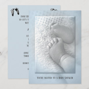 Baby Boy Shower with Baby Feet Invitation