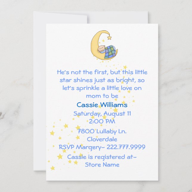 Baby Boy Sprinkle Shower Invitation (Front)