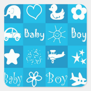 Baby boy square sticker