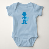 Baby Boy Superhero Blue Silhouette Personalized