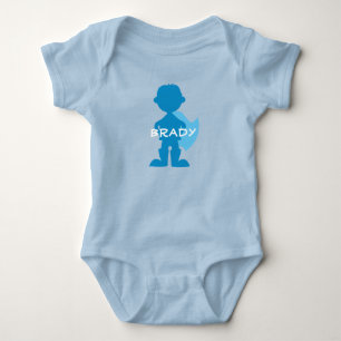 Baby Boy Superhero Blue Silhouette Personalized Bodysuit