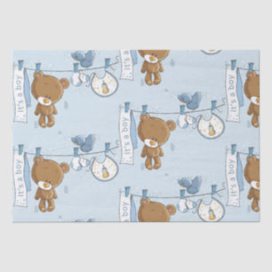 Baby Boy Teddy Bear   Tissue Paper