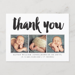 Baby Boy Thank You 3 Photo Frame Postcard